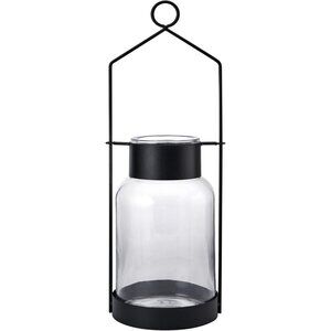 Elements 6x19 inches Glass and Metal Bottle DEC Wire Candle Lantern Clear